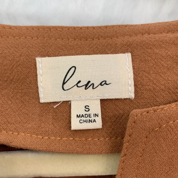 Lena Puff Sleeve Zip Front Utility Mini Dress in Camel Sz S - Picture 6 of 11